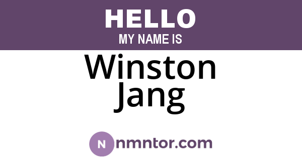Winston Jang