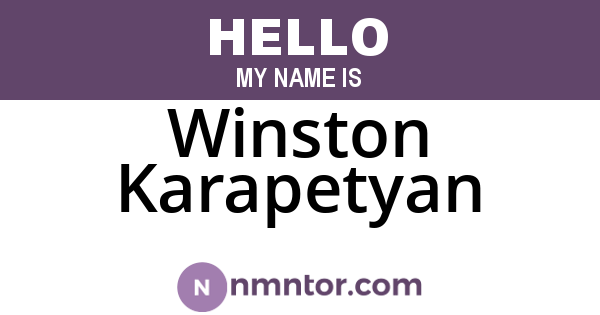 Winston Karapetyan
