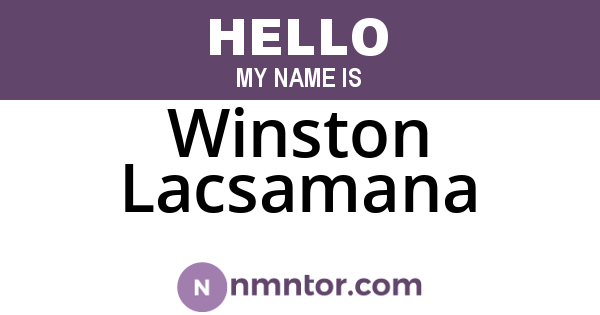 Winston Lacsamana