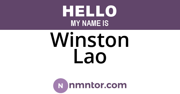 Winston Lao