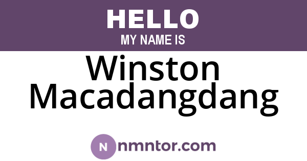 Winston Macadangdang