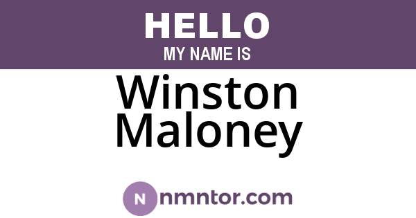 Winston Maloney