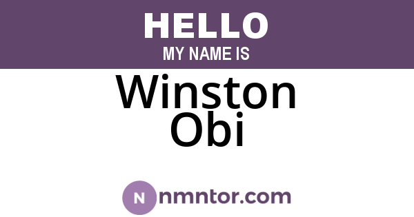 Winston Obi