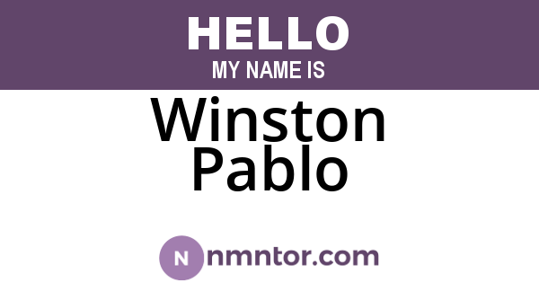 Winston Pablo