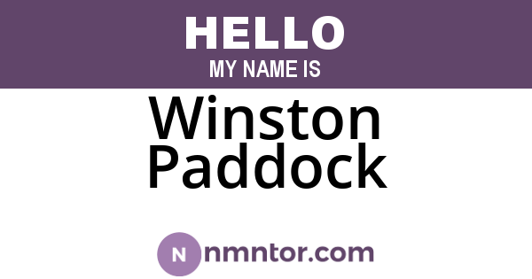 Winston Paddock