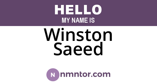 Winston Saeed