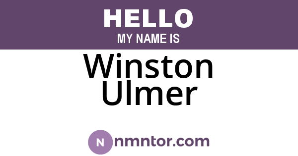 Winston Ulmer
