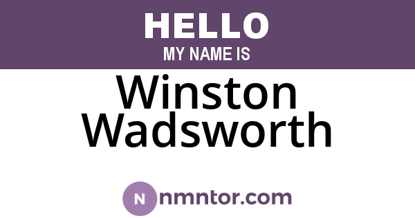 Winston Wadsworth