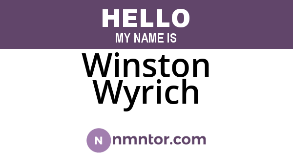 Winston Wyrich