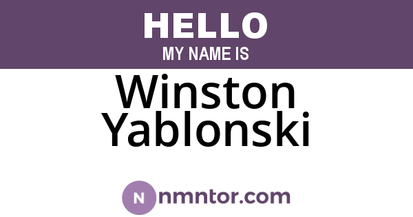 Winston Yablonski