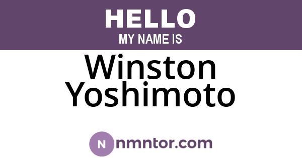 Winston Yoshimoto