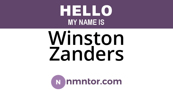 Winston Zanders