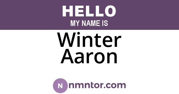 Winter Aaron