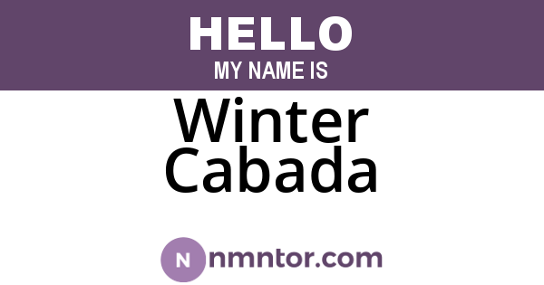 Winter Cabada