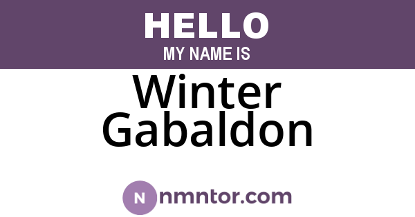 Winter Gabaldon