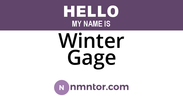 Winter Gage