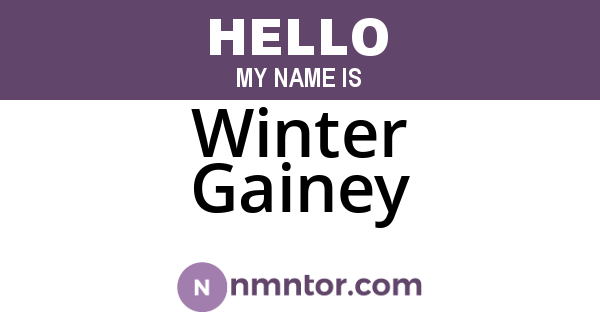 Winter Gainey