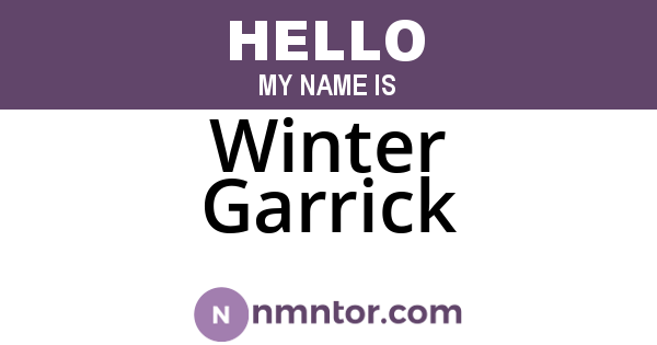 Winter Garrick