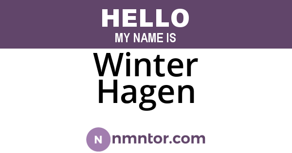 Winter Hagen