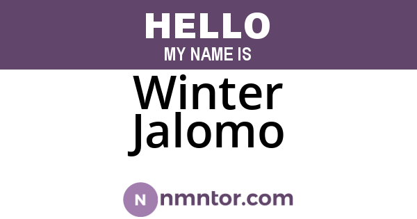 Winter Jalomo