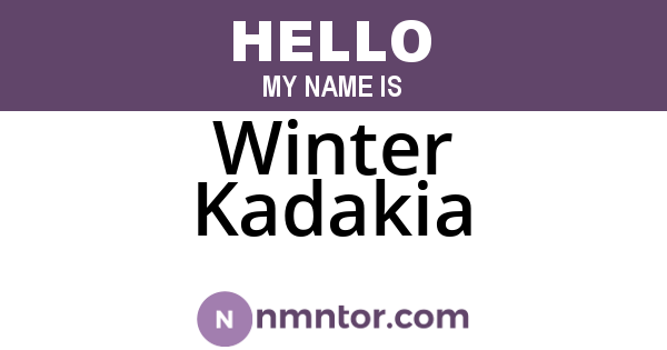 Winter Kadakia