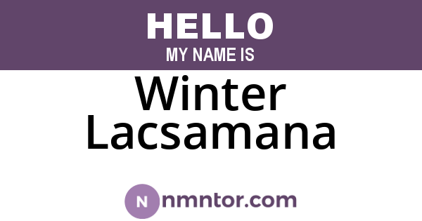 Winter Lacsamana