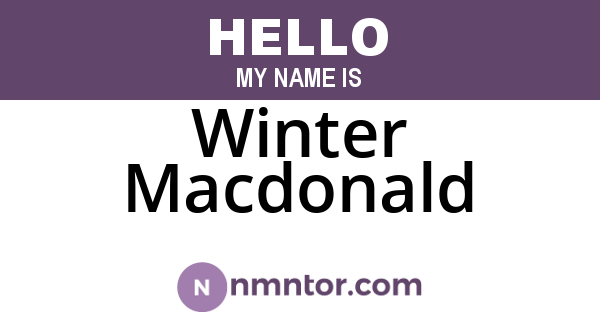 Winter Macdonald