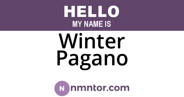 Winter Pagano