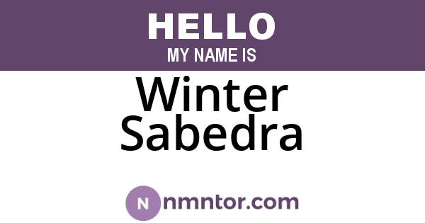 Winter Sabedra