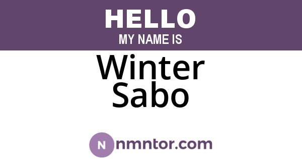 Winter Sabo