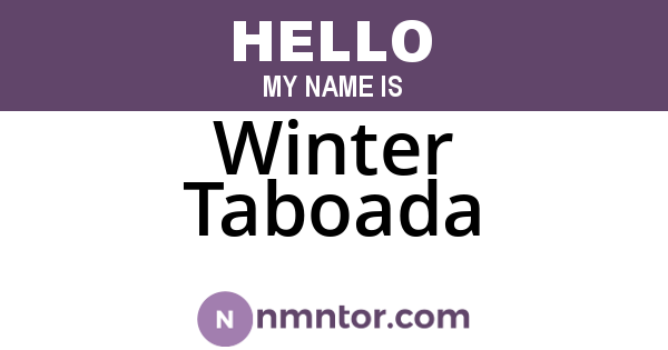 Winter Taboada