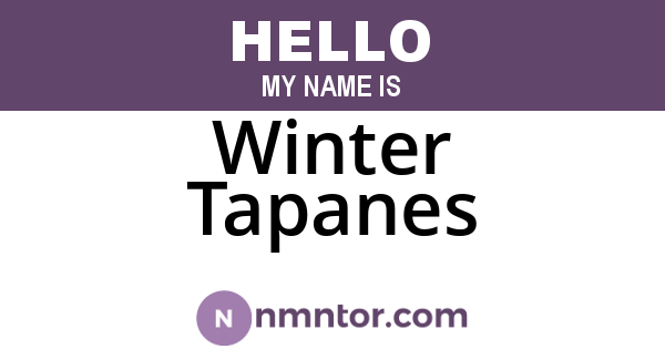Winter Tapanes