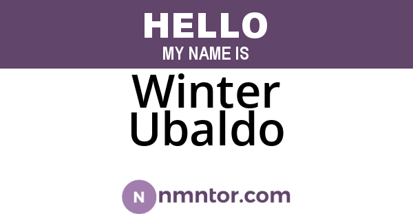Winter Ubaldo