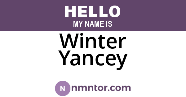 Winter Yancey