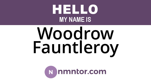 Woodrow Fauntleroy