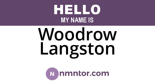Woodrow Langston