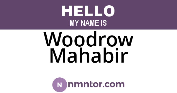 Woodrow Mahabir