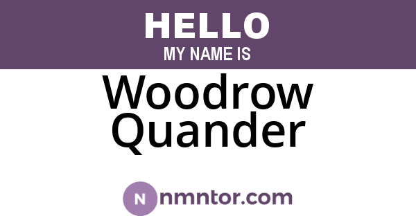 Woodrow Quander
