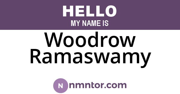Woodrow Ramaswamy