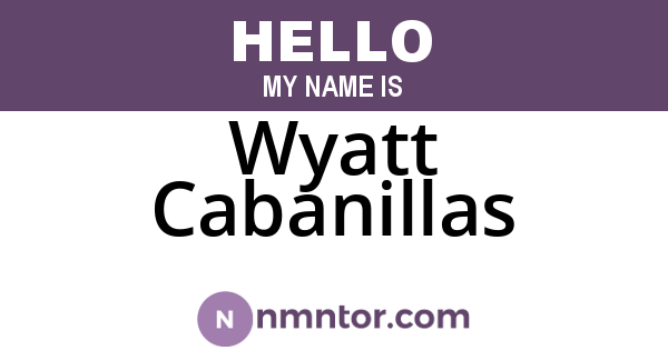 Wyatt Cabanillas