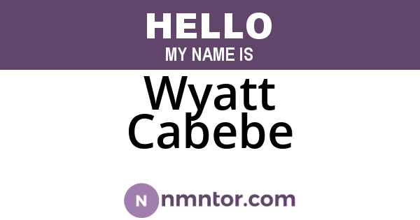Wyatt Cabebe