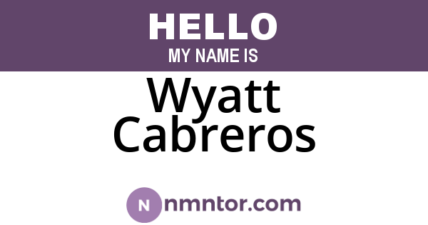 Wyatt Cabreros