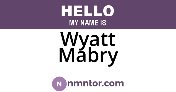 Wyatt Mabry