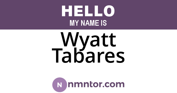 Wyatt Tabares