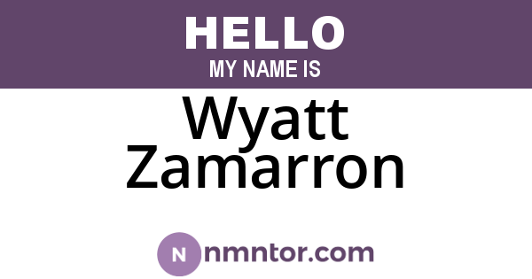 Wyatt Zamarron