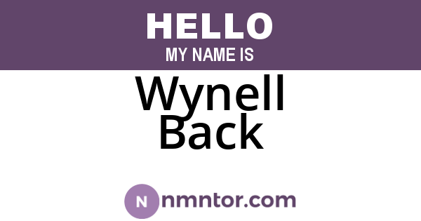 Wynell Back