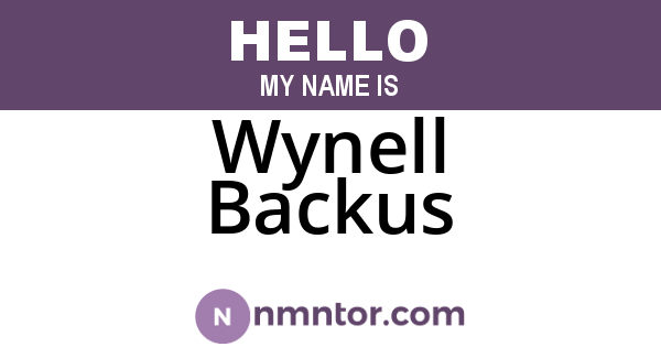 Wynell Backus