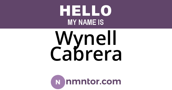 Wynell Cabrera
