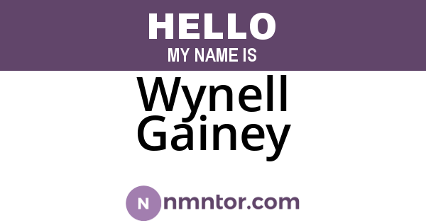 Wynell Gainey