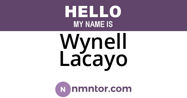 Wynell Lacayo